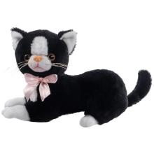 Czarny kot Flico z kokardą 34cm