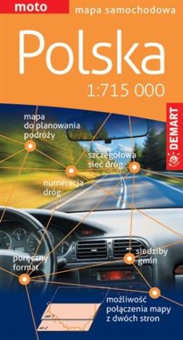Polska 1:715 000 Mapa Samochodowa
