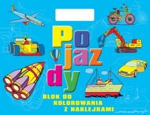 Blok do kolorowania z naklejkami - Pojazdy