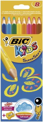 Kredki Super Soft 8 kol. blister BIC