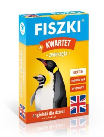 Angielski. Fiszki + Gra Kwartet - zwierzęta