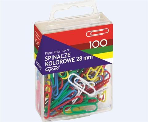 Spinacze kolorowe 100szt GRAND