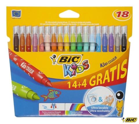 Flamastry Kid Couleur 14+4 kolory BIC