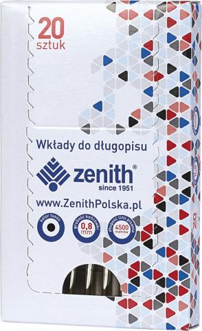 Wkład do długopisu 4/20 czarny (20szt) ZENITH