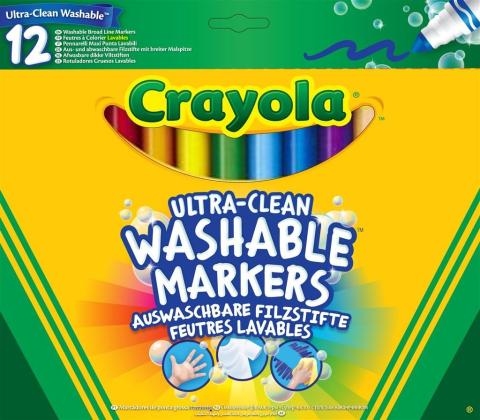 Flamastry zmywalne grube 12 kolorów CRAYOLA