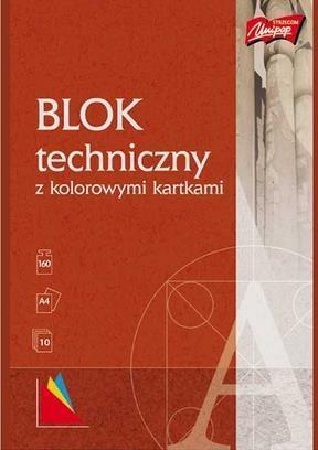 Blok techniczny A4/10K kolorowy MIX (10szt)