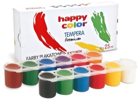 Farby plakatowe Tempera 12 kolorów HAPPY COLOR