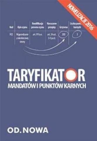 Taryfikator mandatów i punktów karnych 2016