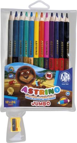 Kredki Astrino dwustronne jumbo 12=24 kolory ASTRA