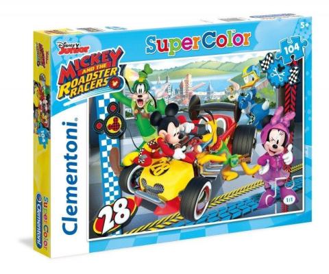 Puzzle 104 Superkolor Mickey Roadster Racers