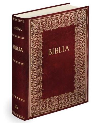 Biblia domowa 2017 Bordowa ze złoceniami