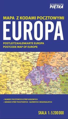 Europa 1:5 200 000 mapa z kodami pocztowymi