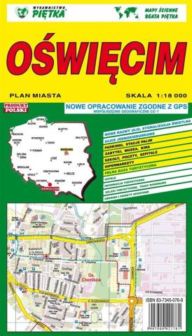 Oświęcim 1:18 000 plan miasta PIĘTKA