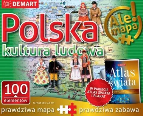 Puzzle: Polska-kultura ludowa+atlas