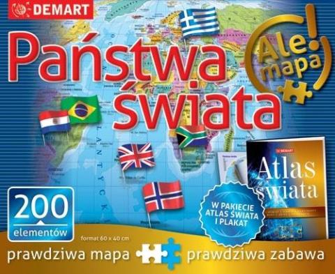 Puzzle: Państwa świata+atlas