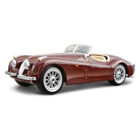 Jaguar XK 120 Roadster bordowy 1:24 BBURAGO