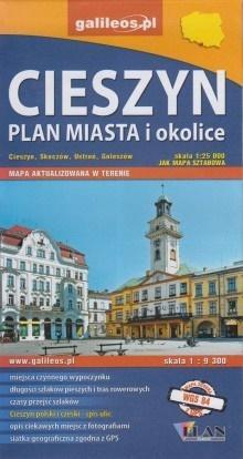 Plan miasta - Cieszyn i okolice 1:9 300/1:25 000