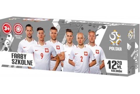 Farby plakatowe 12 kolorów 20ml PZPN ASTRA