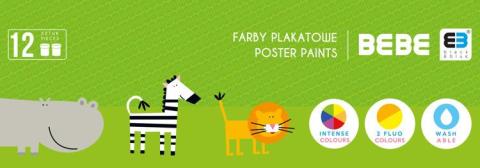 Farby plakatowe 12 kolorów B&B Kids