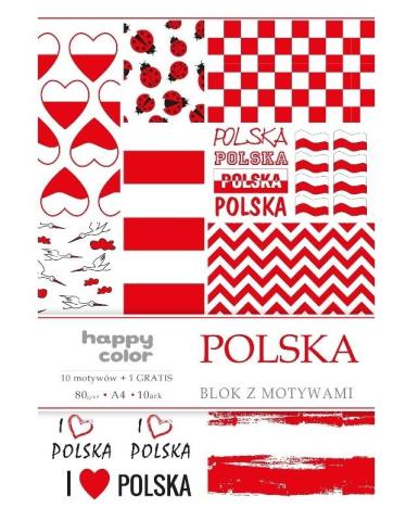 Blok A4/10 z motywami Polska 80g HAPPY COLOR