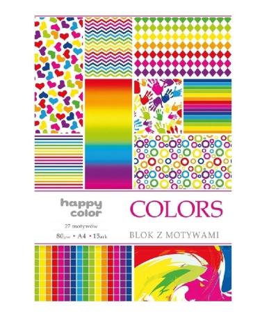 Blok A4/10 z motywami Colors 80g HAPPY COLOR