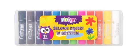 Kredki żelowe 12 kolorów STRIGO