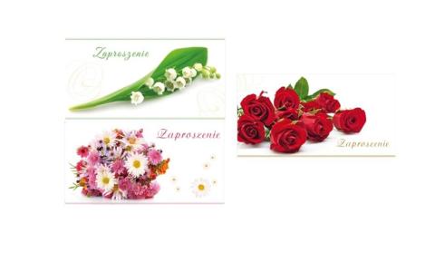 Zaproszenia Flowers (opakowanie 10 sztuk) Mix