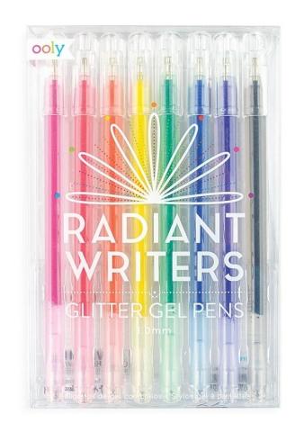 Długopisy żelowe z brokatem Radiant Writers 8szt