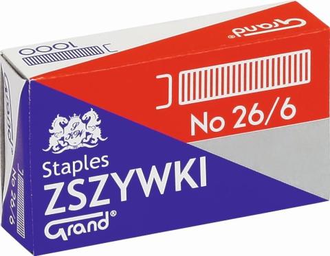 Zszywki 26/6 (1000szt*10) GRAND