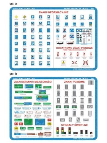Podkładka edu. 060 - Znaki informacyjne, poziome..