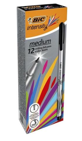 Cienkopisy Intensity medium czarny (12szt) BIC