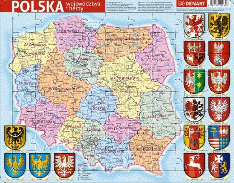 Puzzle ramkowe - Polska administracyjna