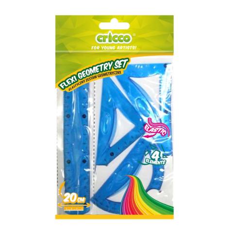 Zestaw geometryczny Flexi z linijką 20cm CRICCO