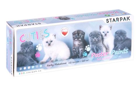 Farby plakatowe 12kol/20ml Cuties koty