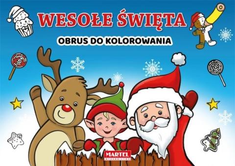 Wesołe święta - Obrus do kolorowania