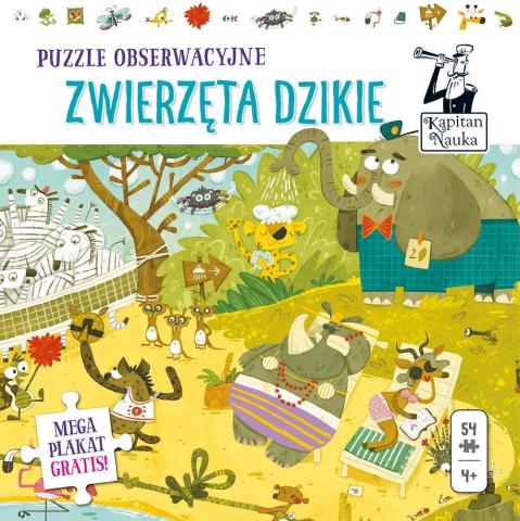 Kapitan Nauka. Puzzle obserwacyjne. Dzikie zwierz.