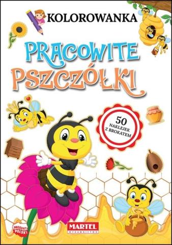 Kolorowanka. Pracowite pszczółki z brokatowymi..