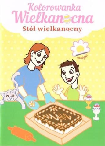 Kolorowanka Wielkanocna. Stół wielkanocny