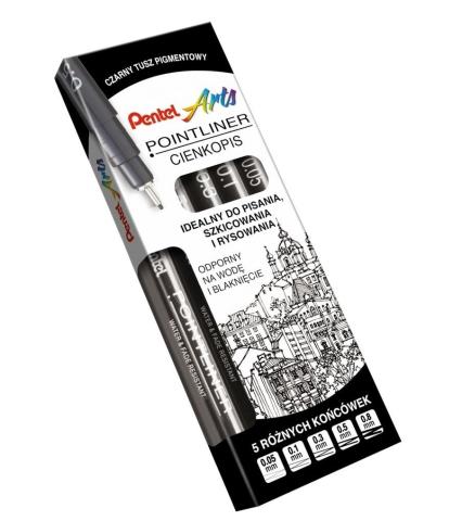 Cienkopis Pointliner 5 szt PENTEL