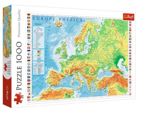 Puzzle 1000 Mapa fizyczna Europy TREFL