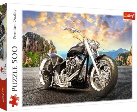 Puzzle 500 Czarny motocykl TREFL