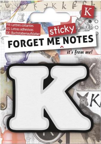 Forget me sticky notes kart samoprzylepne litera K