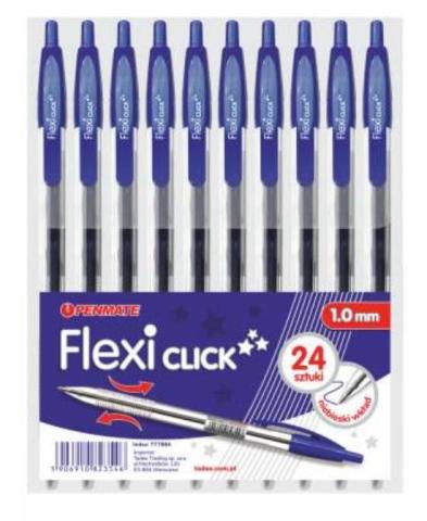 Długopis Flexi Click niebieski (24szt) PENMATE