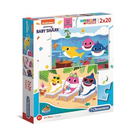 Puzzle 2x20 Super kolor Baby Shark