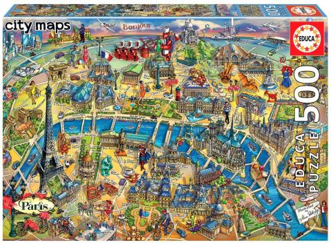 Puzzle 500 Mapa Paryża G3