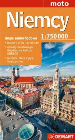 Mapa samochodowa Niemcy 1:750000