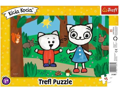 Puzzle ramkowe 15 Kicia Kocia w lesie TREFL