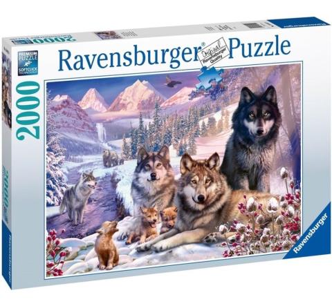 Puzzle 2000 Wilki w śniegu