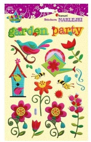 Naklejki wypukłe miękkie garden party 14szt