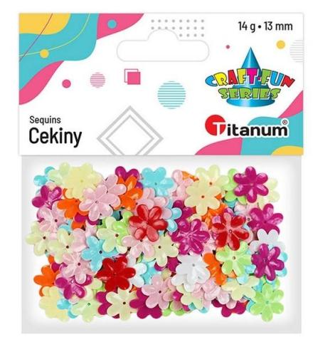 Cekiny 13mm wypukłe pastelowe kwiaty mix kolorów